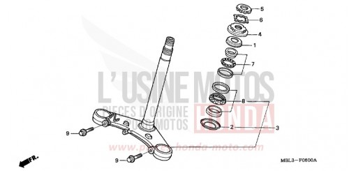 TIGE DE DIRECTION NT650VW de 1998